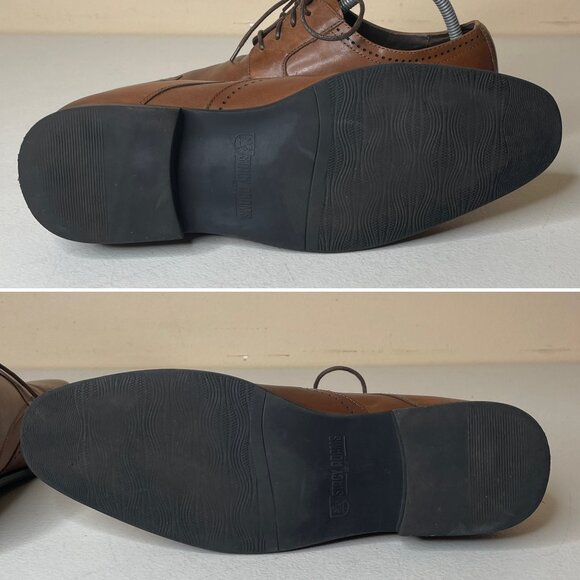 Stacy Adams Mens Leather Wingtip Oxford Shoes Size 9.5 - Picture 14 of 16